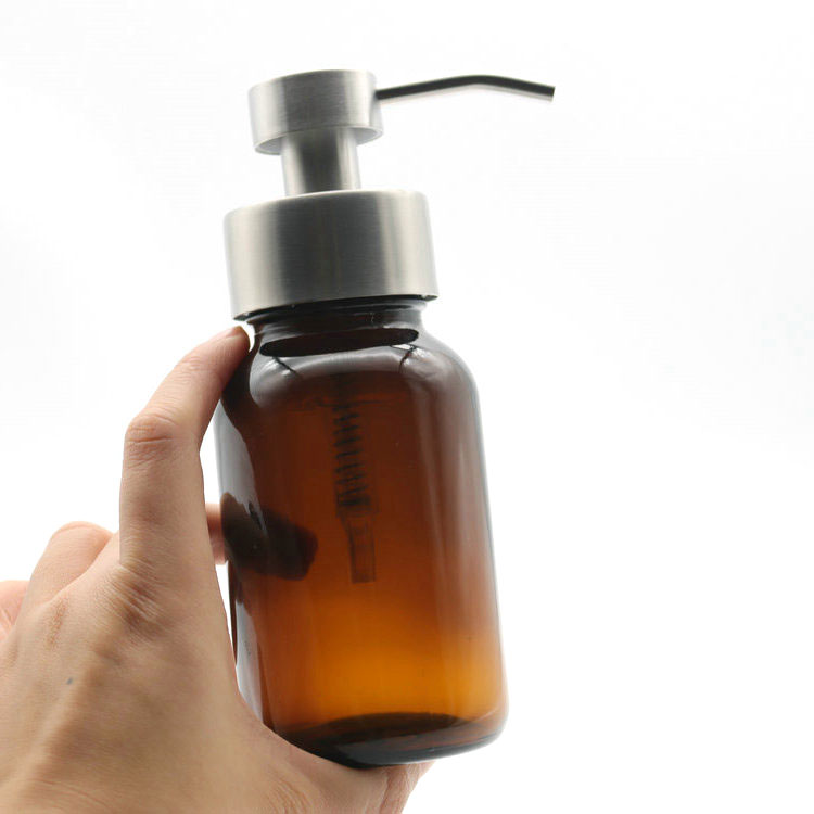 bulk amber foaming bottle 250ml cosmetic liquid soap dispenser with foam pump bottle