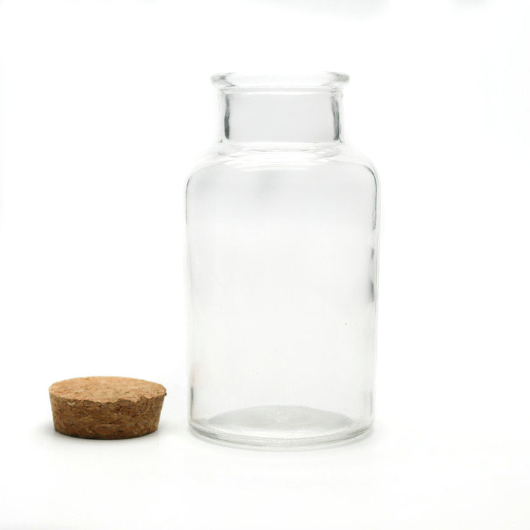 bulk cork containers 250 ml glass spice jars with spoon