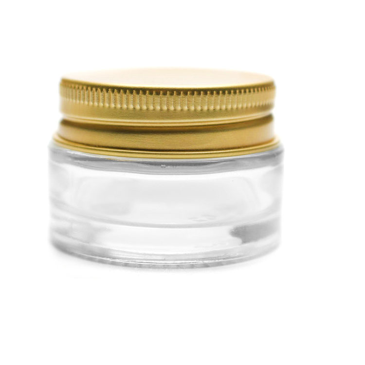 bulk new design 15 ml glass jar with metal lid