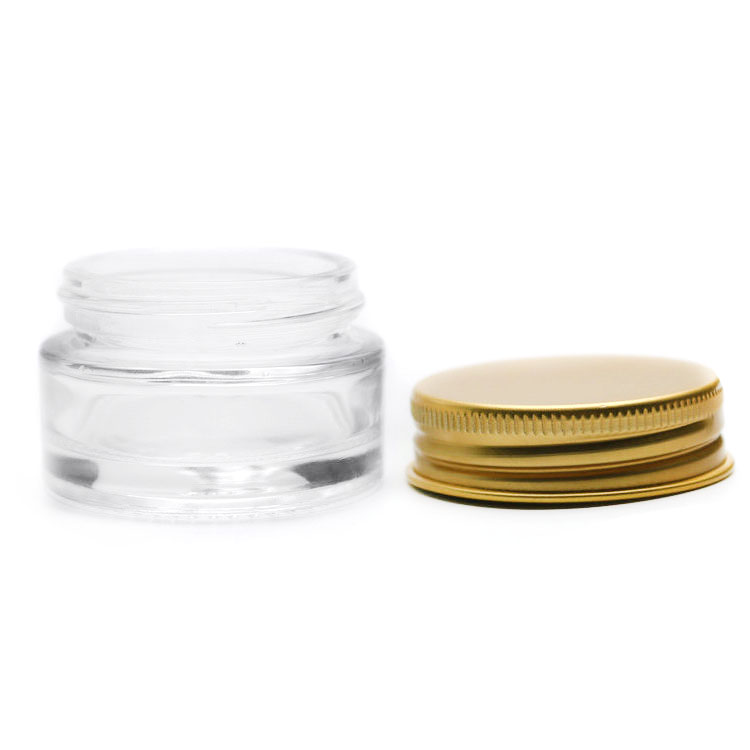 bulk new design 15 ml glass jar with metal lid