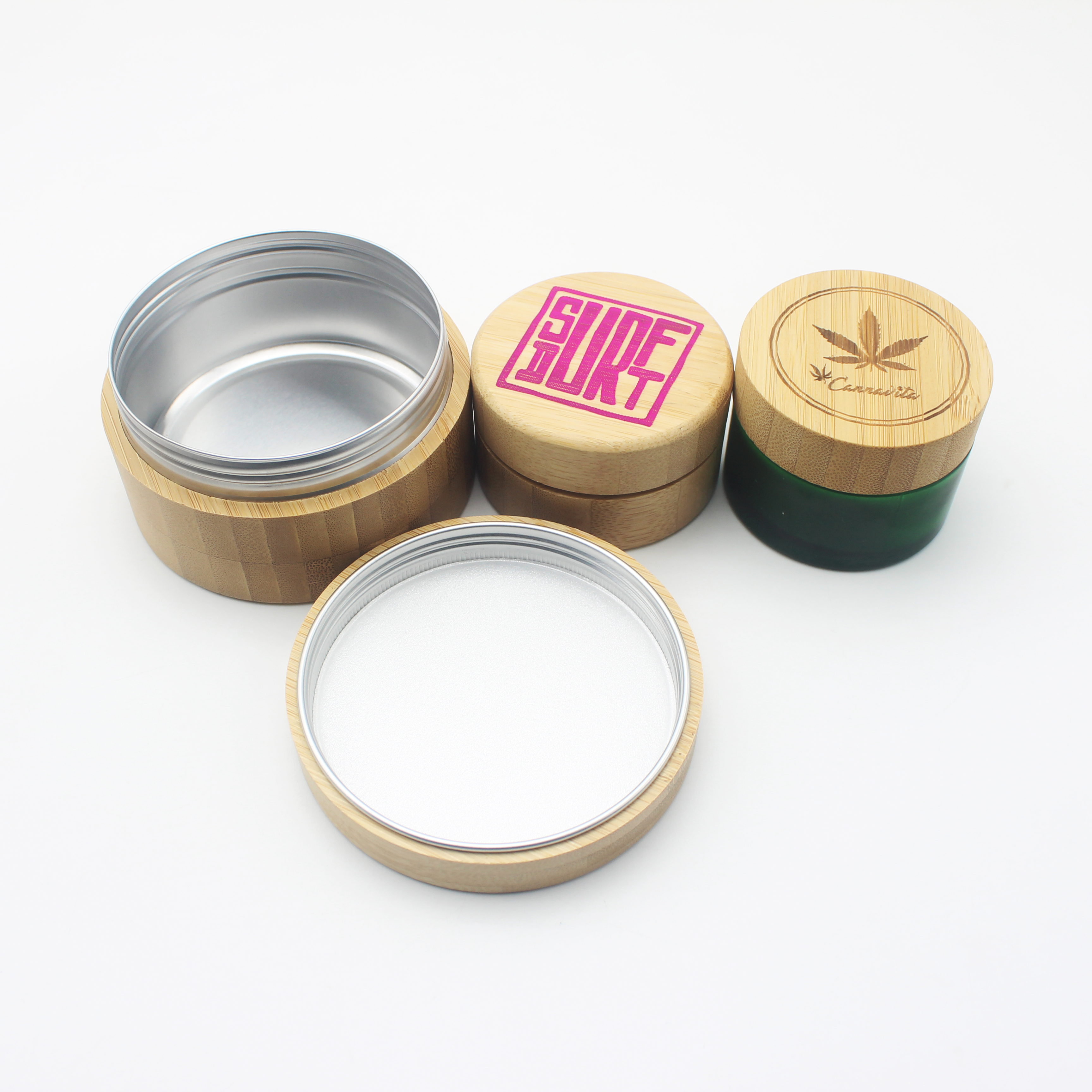 candle bamboo aluminum can jar tin container eco friendly packaging for cosmetic BP-323K