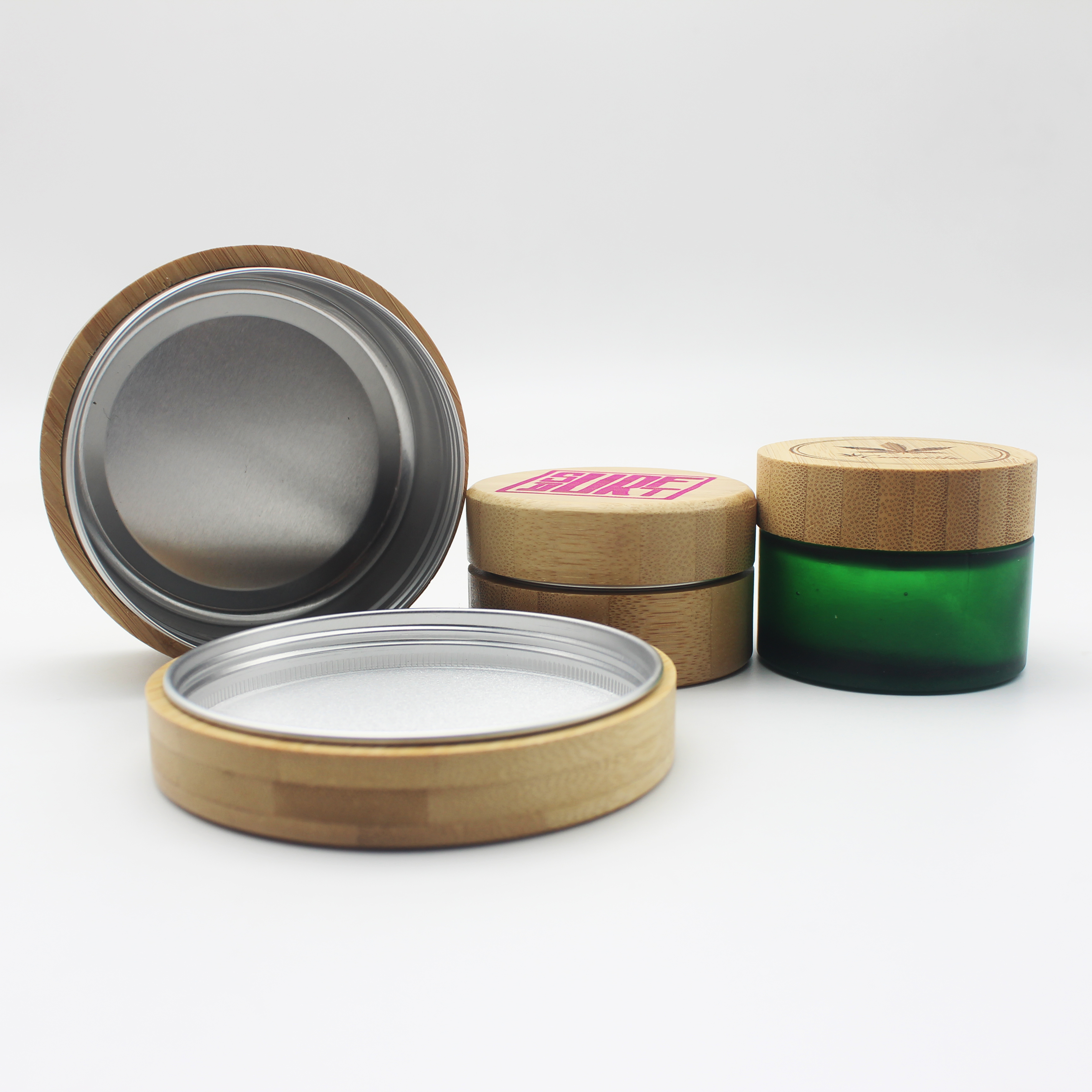 candle bamboo aluminum can jar tin container eco friendly packaging for cosmetic BP-323K