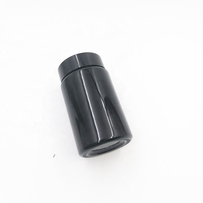 candle bottle 6oz 180ml  raw materials amber canister weeds herbs glass jar face cream bottle hard ABS plastic cap black color