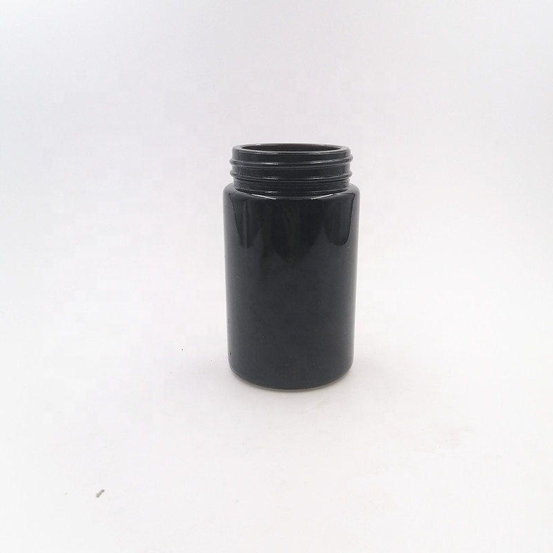 candle bottle 6oz 180ml raw materials amber canister weeds herbs glass jar face cream bottle hard ABS plastic cap black color