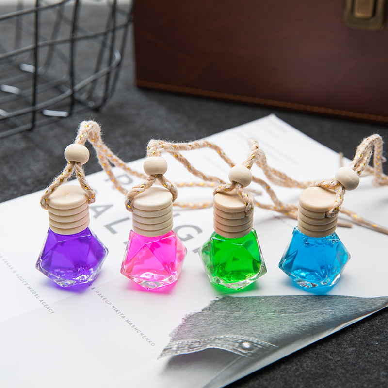 car perfume empty bottle 10ml car perfume bottle with box car pendant glass perfume empty hanging bottle