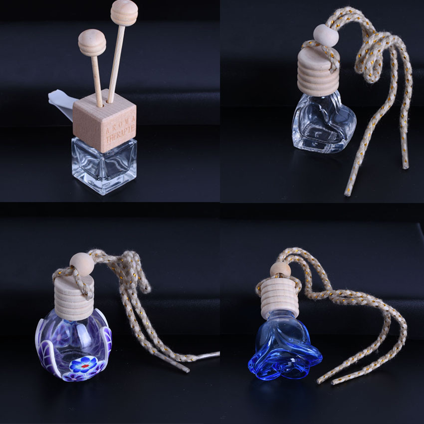 car perfume empty bottle 10ml car perfume bottle with box car pendant glass perfume empty hanging bottle