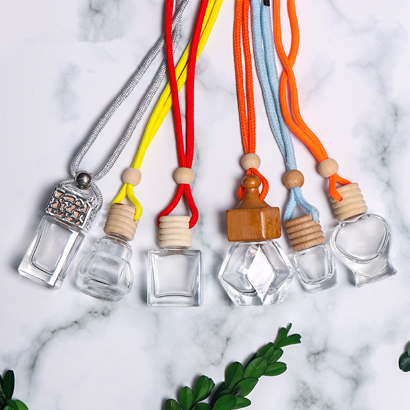 car perfume empty bottle 10ml car perfume bottle with box car pendant glass perfume empty hanging bottle