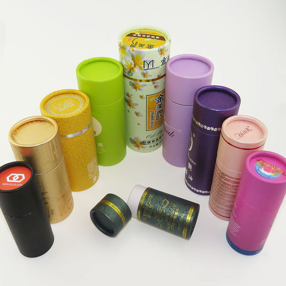 cardboard packaging tube paper bottle Free design 10ml 15ml 30ml round e-liquid bottle box e-liquid paper tube