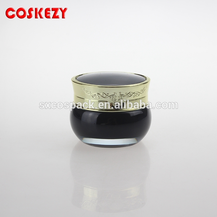 cheap 20g black cosmetic plastic jar with lid, empty acrylic jar for eye cream