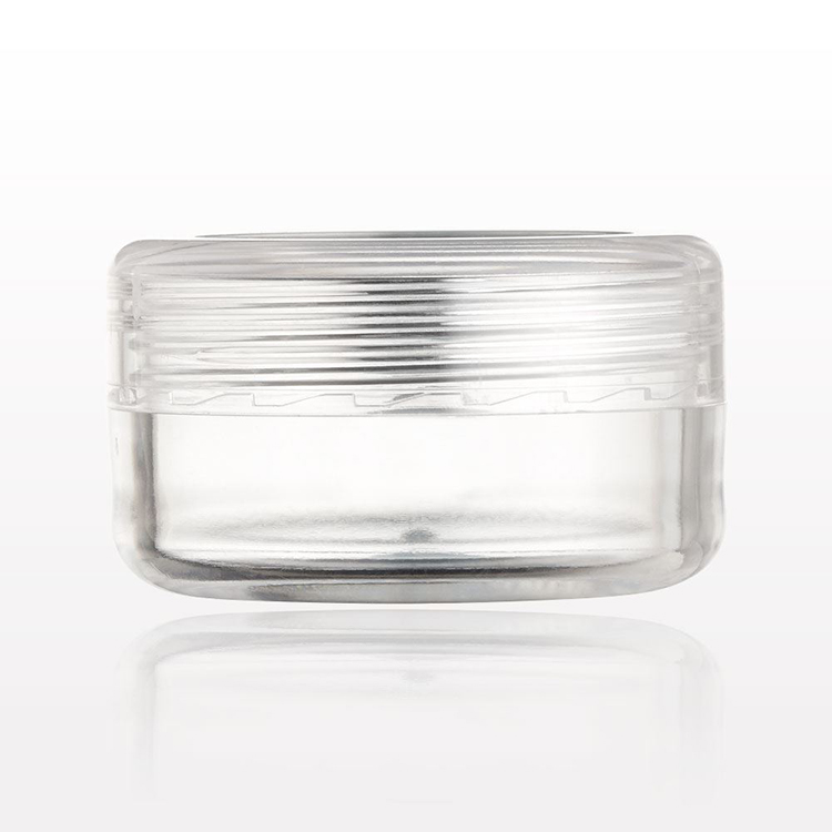 cheap 3ml 5ml10ml 3g 5g 10g mini plastic cream sample Jar, cosmetic jar for Trial cosmetic sample packaging