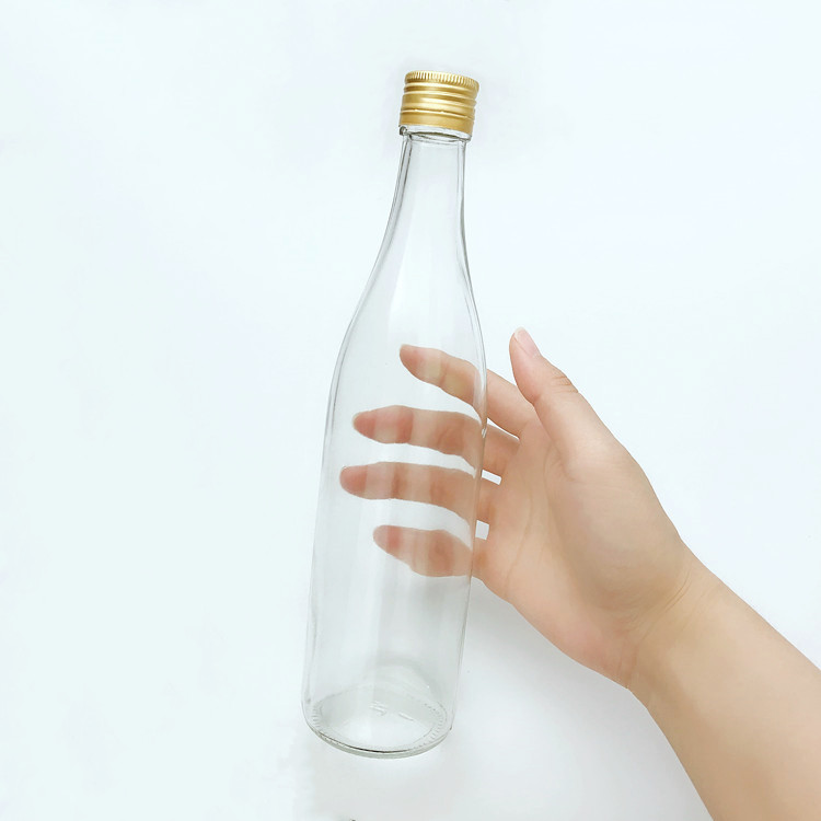 cheap 500ml round glass bottle for liquor with aluminum cap