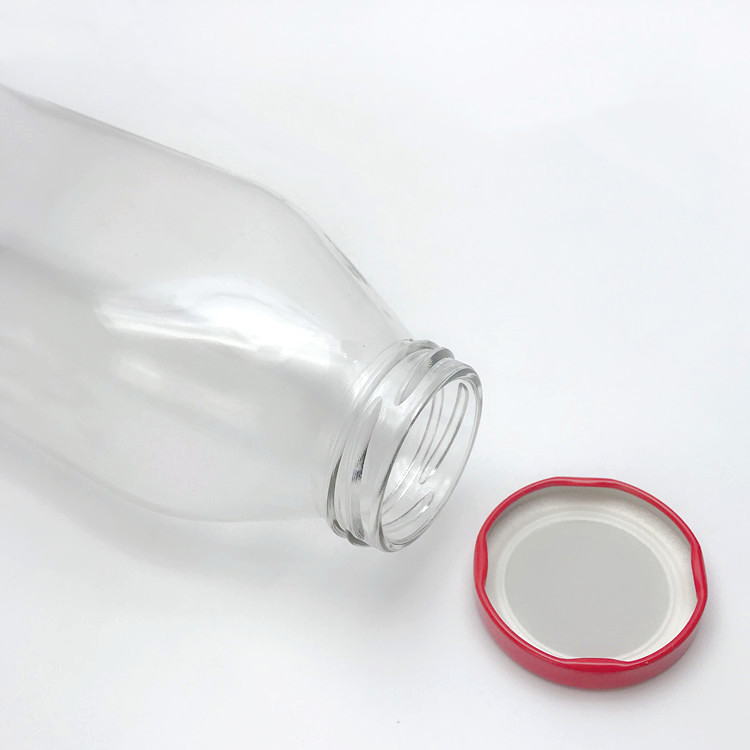 cheap 500ml square glass drinking bottle for cold brew with metal cap