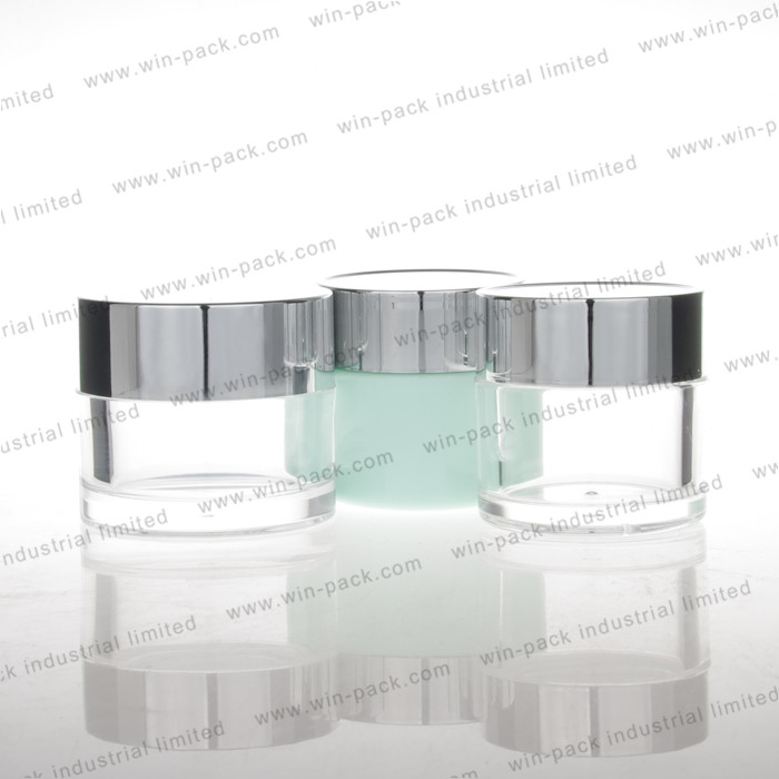 cheap clear cosmetic plastic cream jar with UV coating cap 15g 30g 50g