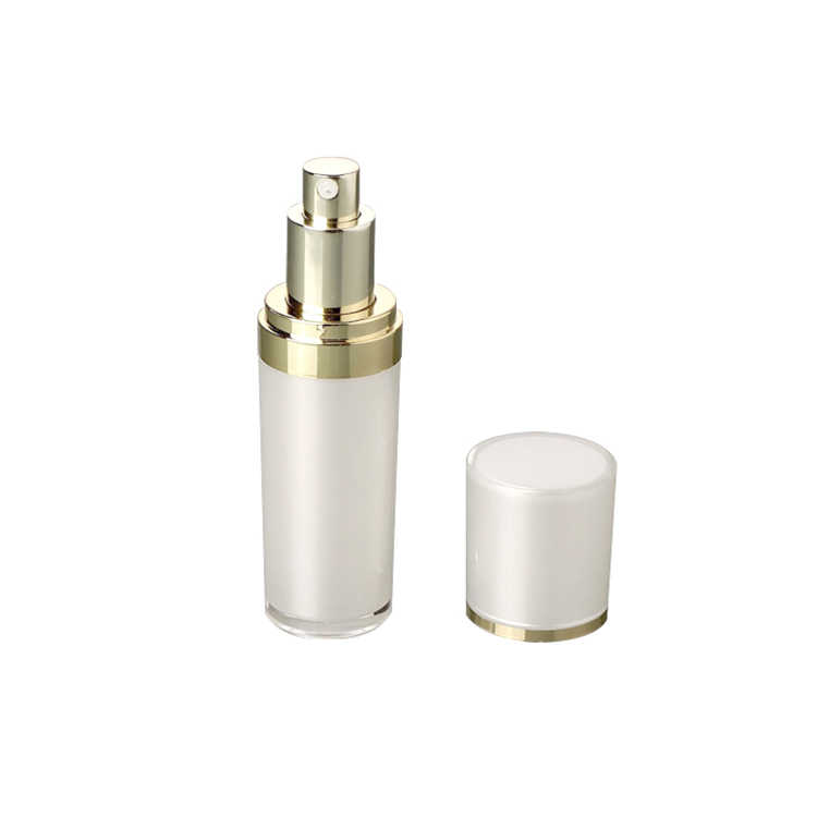 cheap decorative cosmetic packaging box 100ml round plastic acrylic bottle with pump