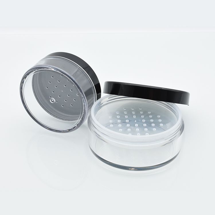 cheap empty 3g 5g 10g 20g 30 gram 50gram plastic clear cosmetic loose powder jar 30g 50g plastic jar with sifter