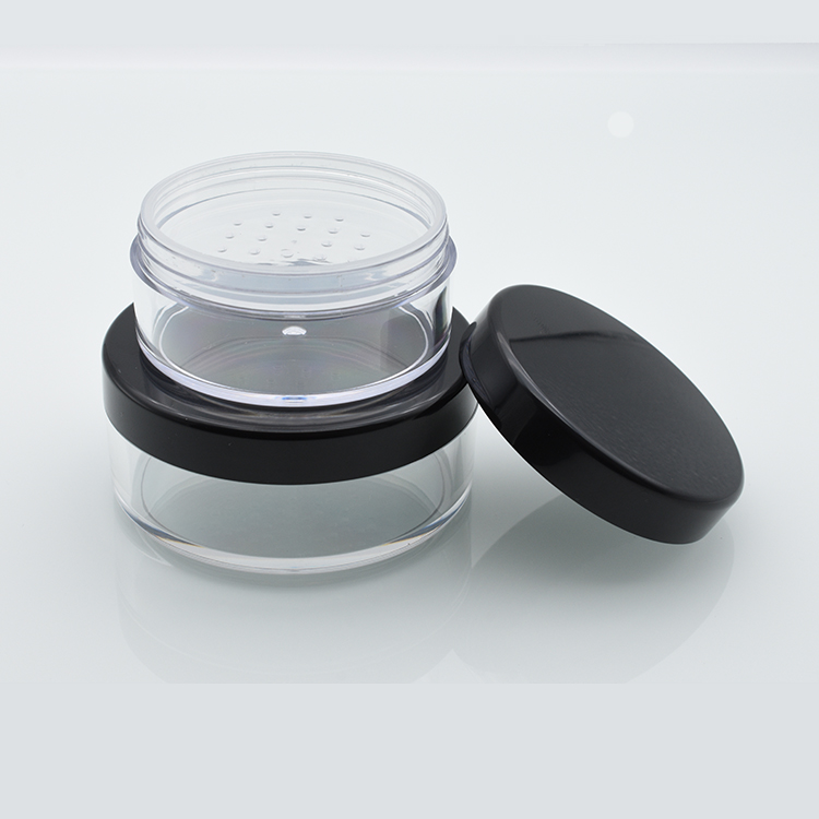 cheap empty 3g 5g 10g 20g 30 gram 50gram plastic clear cosmetic loose powder jar 30g 50g plastic jar with sifter