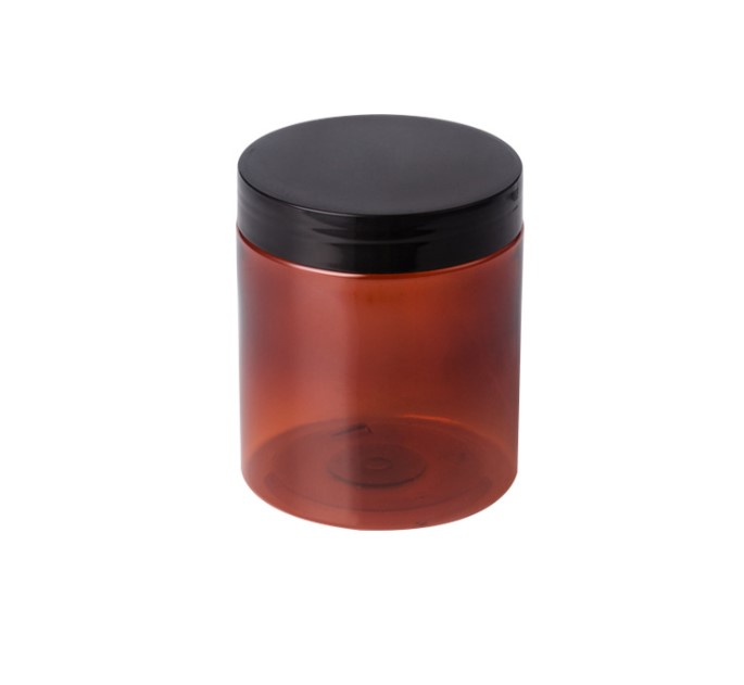 cheap factory price amber 250ml pet round cosmetics jar