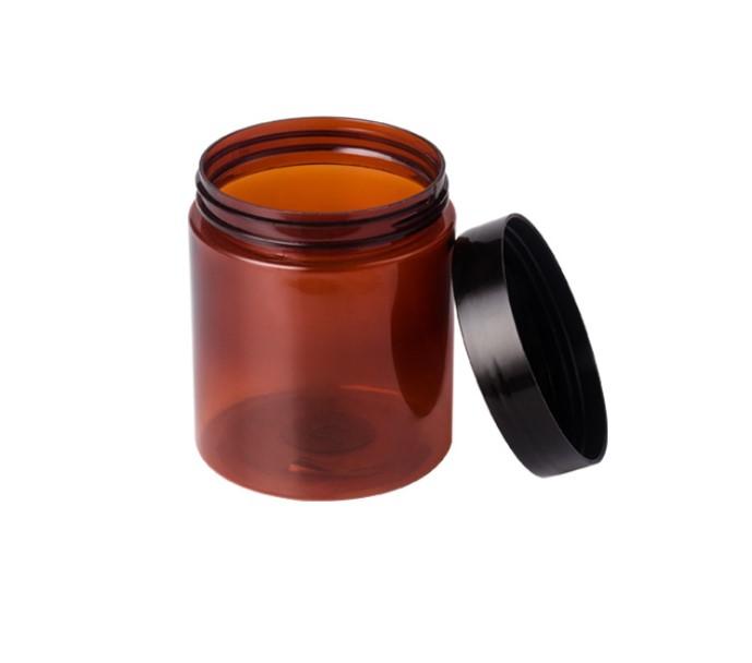 cheap factory price amber 250ml pet round cosmetics jar