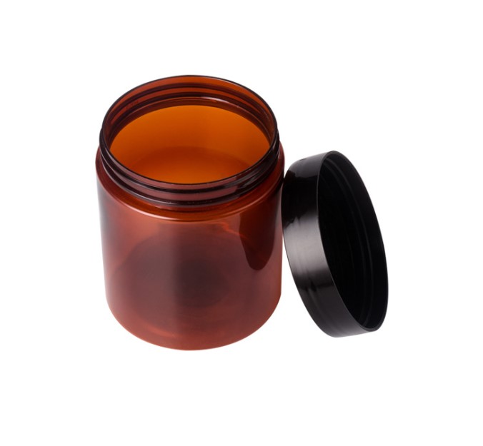 cheap factory price amber 250ml pet round cosmetics jar