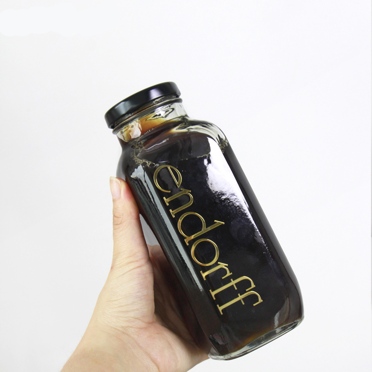 cheap price 250ml 300ml 350ml 500ml french square round glass juice bottle with screw lids