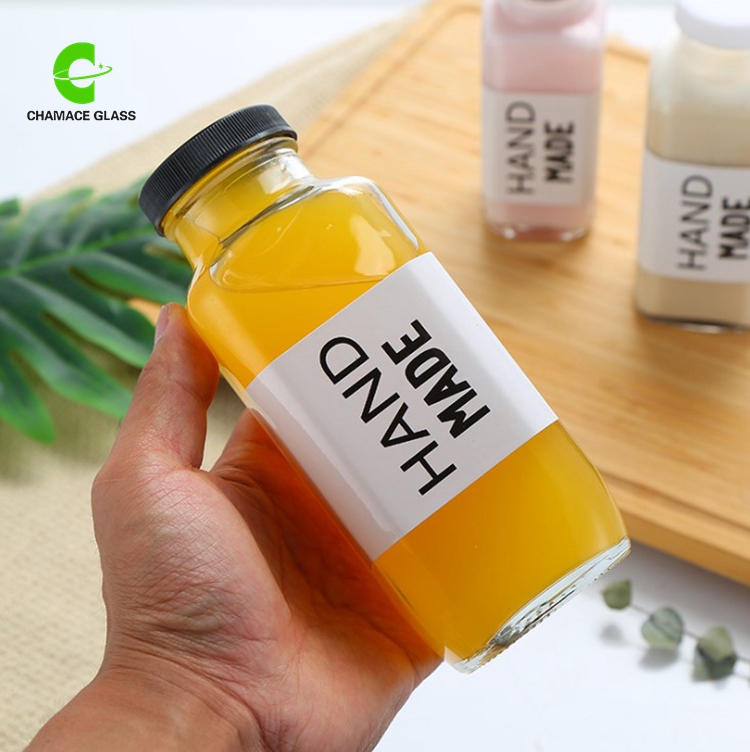 cheap price 250ml 8 oz square glass juice bottles