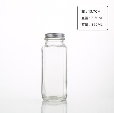 cheap price 250ml 8 oz square glass juice bottles