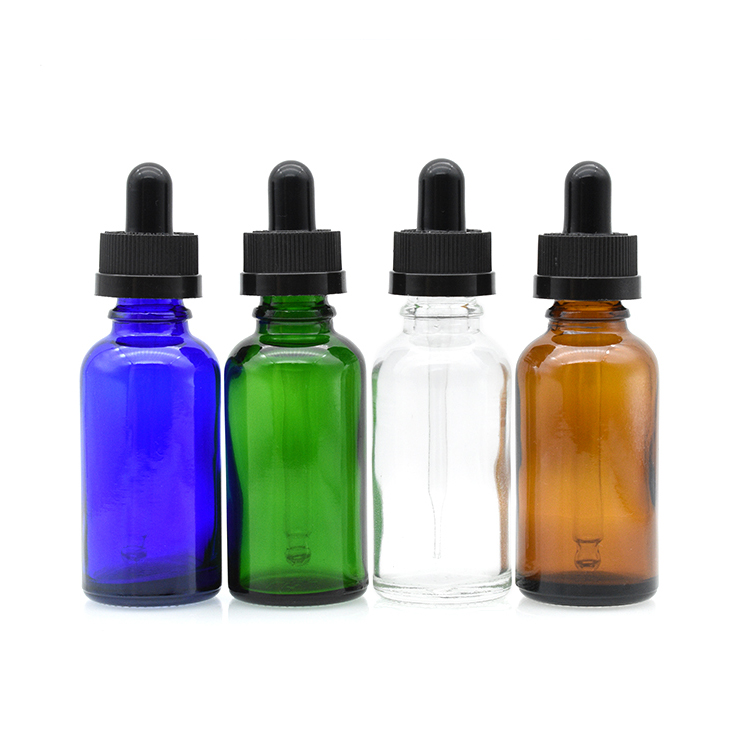 cheap price amber blue green clear 5ml 10ml 15ml 20ml 30ml 1 oz 50ml 100ml glass dropper bottle with childproof cap for cosmetic