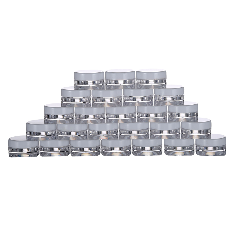 cheap price clear square shaped plastic jar nail glitter powder plastic jar container plastic jar 3g