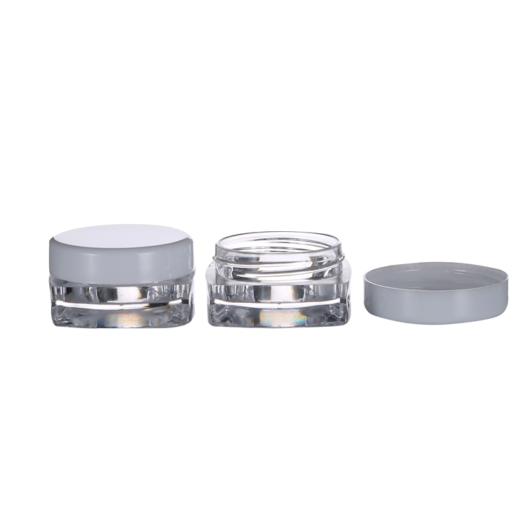 cheap price clear square shaped plastic jar nail glitter powder plastic jar container plastic jar 3g