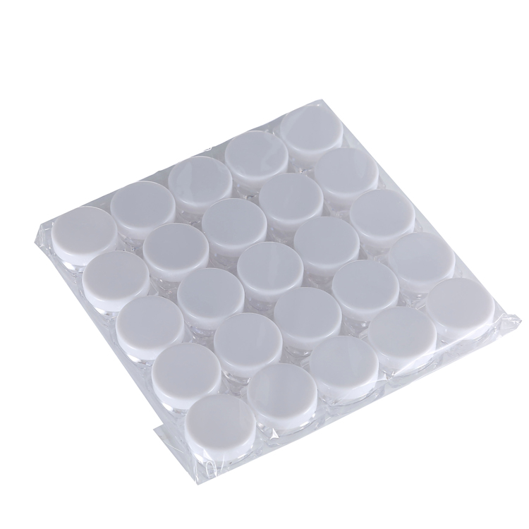 cheap price clear square shaped plastic jar nail glitter powder plastic jar container plastic jar 3g