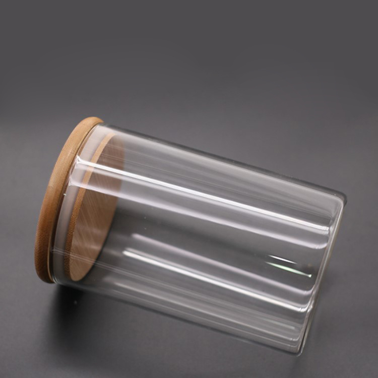 cheap price food storage jar glass jar with bamboo lid for kitchen