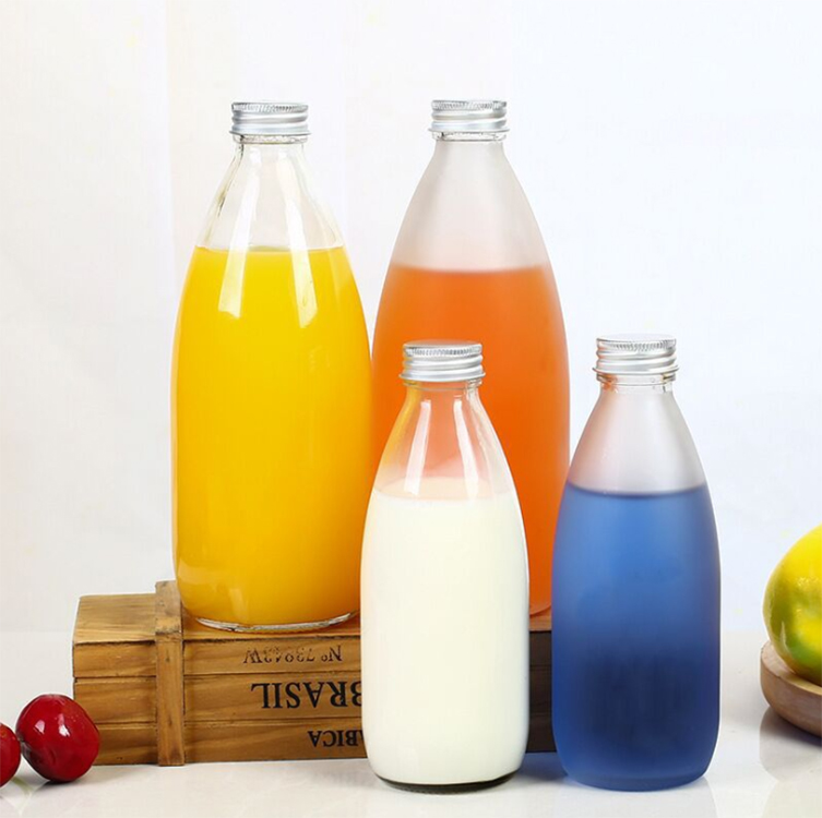 cheap price round cold pressed juice glass bottle mango juice glass bottles
