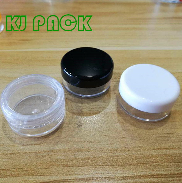 cheap wholesale glitter clear plastic jar with lids 3g 5g 10g round plastic clear jar