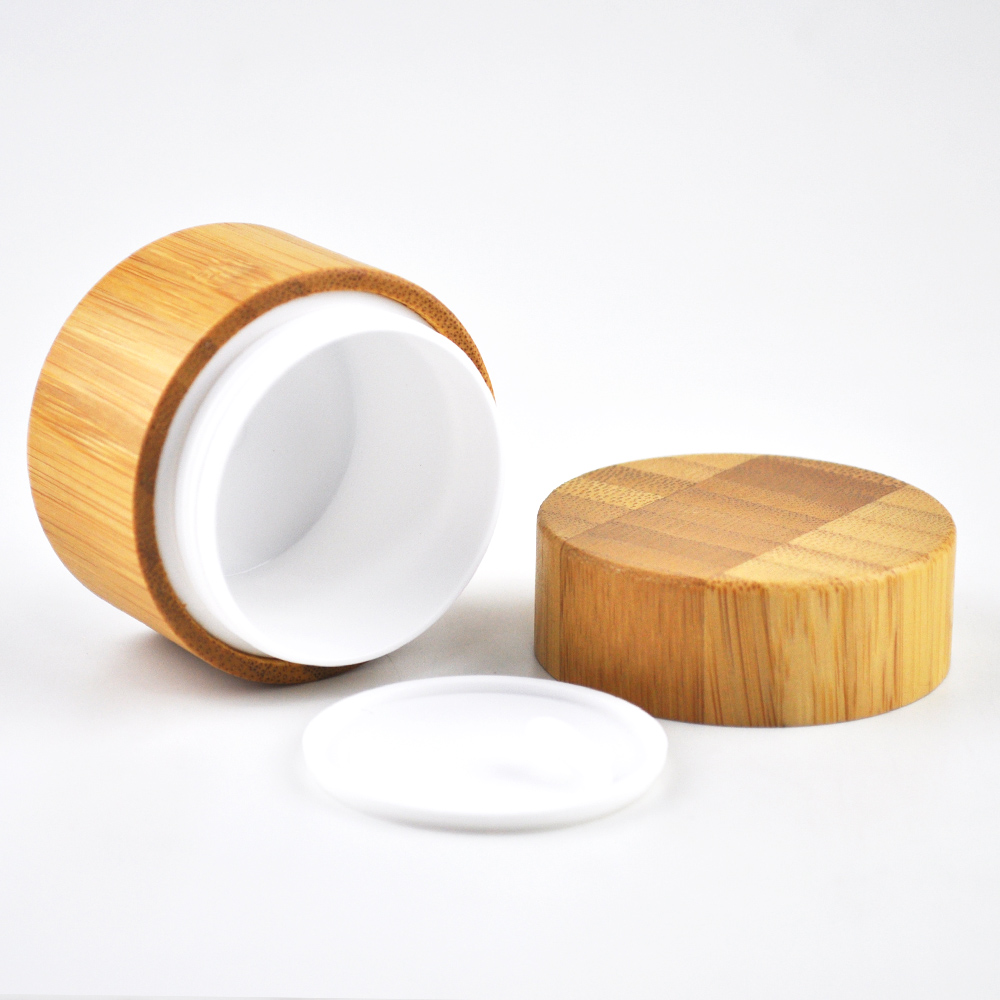 cheaper 5ml 10ml 20ml 30ml 50ml 100ml 150ml 200ml 250ml all-inclusive bamboo plastic bamboo jar for face cream container