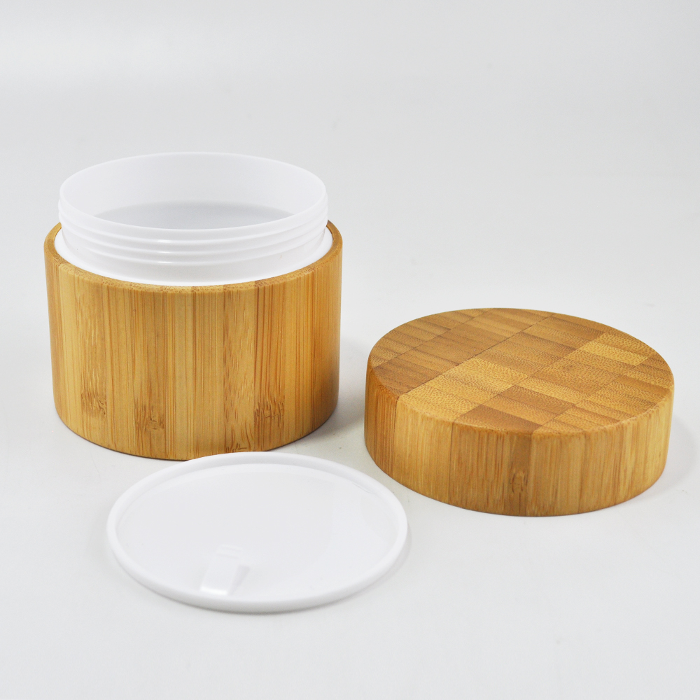 cheaper 5ml 10ml 20ml 30ml 50ml 100ml 150ml 200ml 250ml all-inclusive bamboo plastic bamboo jar for face cream container