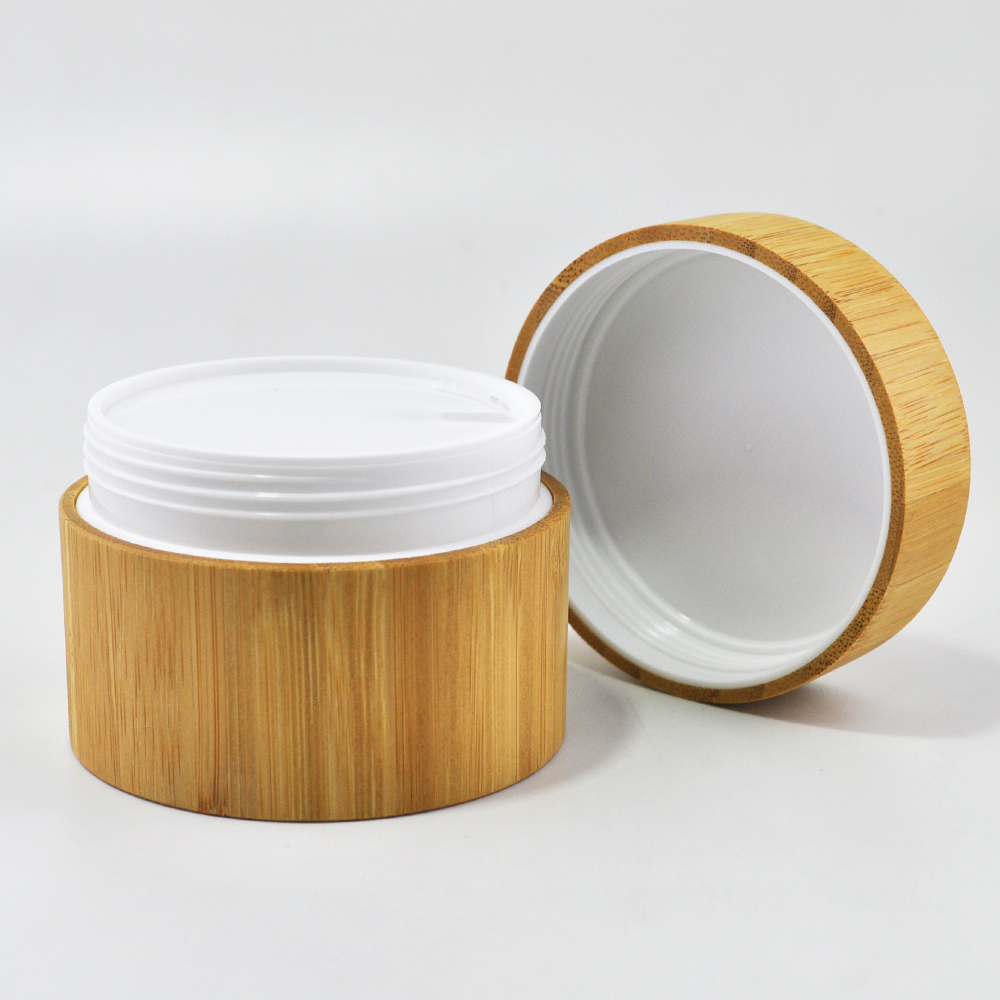 cheaper 5ml 10ml 20ml 30ml 50ml 100ml 150ml 200ml 250ml all-inclusive bamboo plastic bamboo jar for face cream container