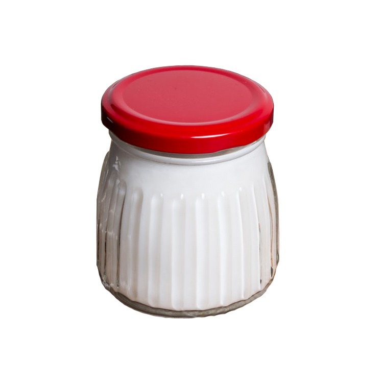 cheaper easy eating wide mouth glass storage yogurt pudding honey jam jar with metal Lid 200ml