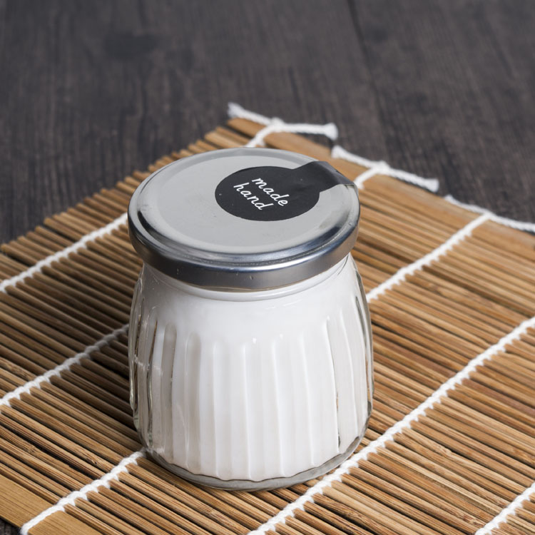 cheaper easy eating wide mouth glass storage yogurt pudding honey jam jar with metal Lid 200ml