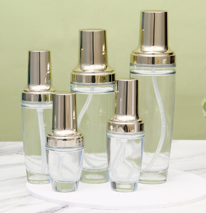 cheaper luxury face cream 30g50g100g round clear bottle balm lotion skin glass jar emulsion total gold spray pump cosmetic