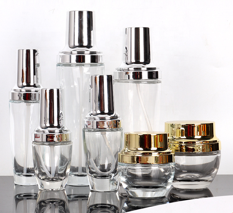 cheaper luxury face cream 30g50g100g round clear bottle balm lotion skin glass jar emulsion total gold spray pump cosmetic