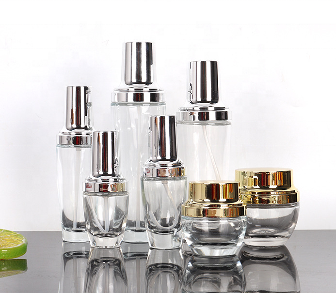 cheaper luxury face cream 30g50g100g round clear bottle balm lotion skin glass jar emulsion total gold spray pump cosmetic