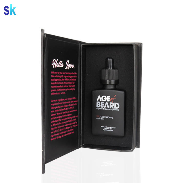 child Resistant Glass Dropper beard oil bottles 15ml 30ml 50ml 1oz black frosted rectangle glass dropper bottle