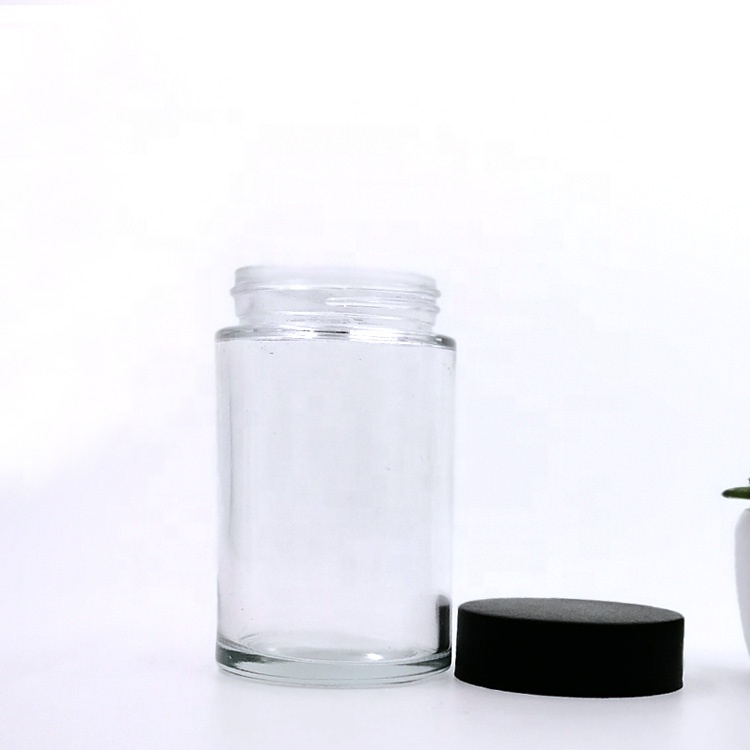 child proof jar bottle 180ml 6oz 59D 100H wide mouth empty glass CR container with child resistant lid cap 1oz 2oz 3oz 4oz 8oz