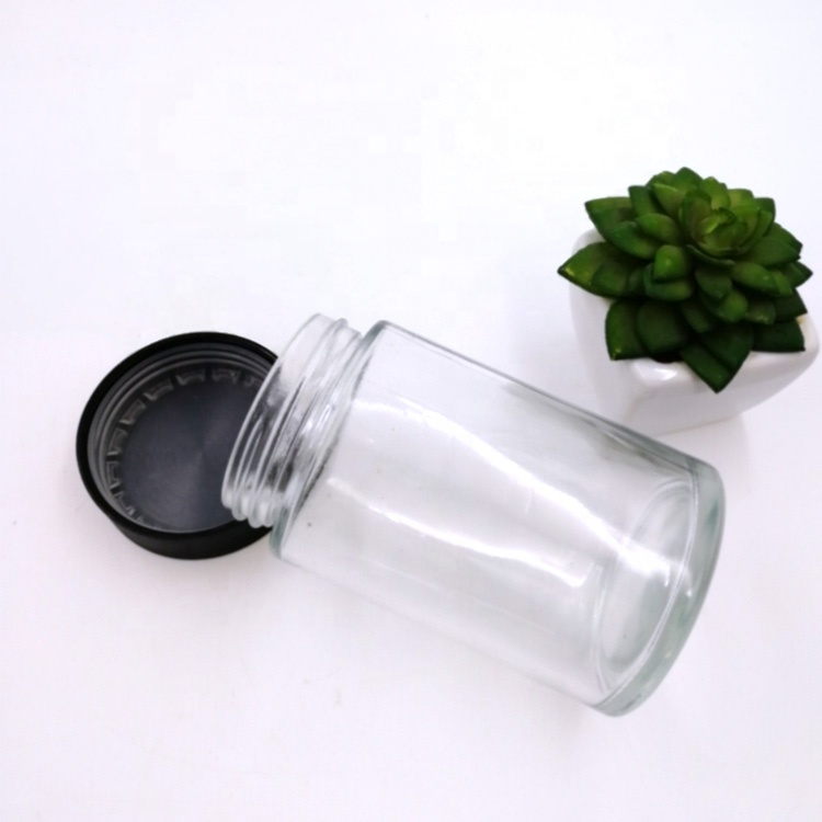 child proof jar bottle 180ml 6oz 59D 100H wide mouth empty glass CR container with child resistant lid cap 1oz 2oz 3oz 4oz 8oz