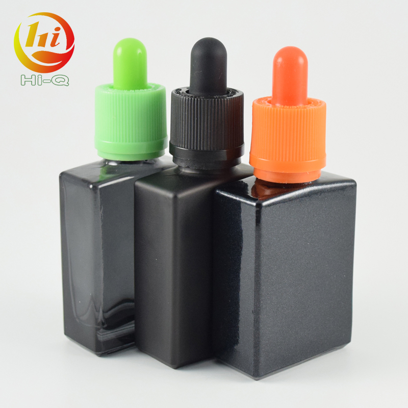 child proof rectangle dropper bottle pipette 30ml 50ml flat square glass bottle