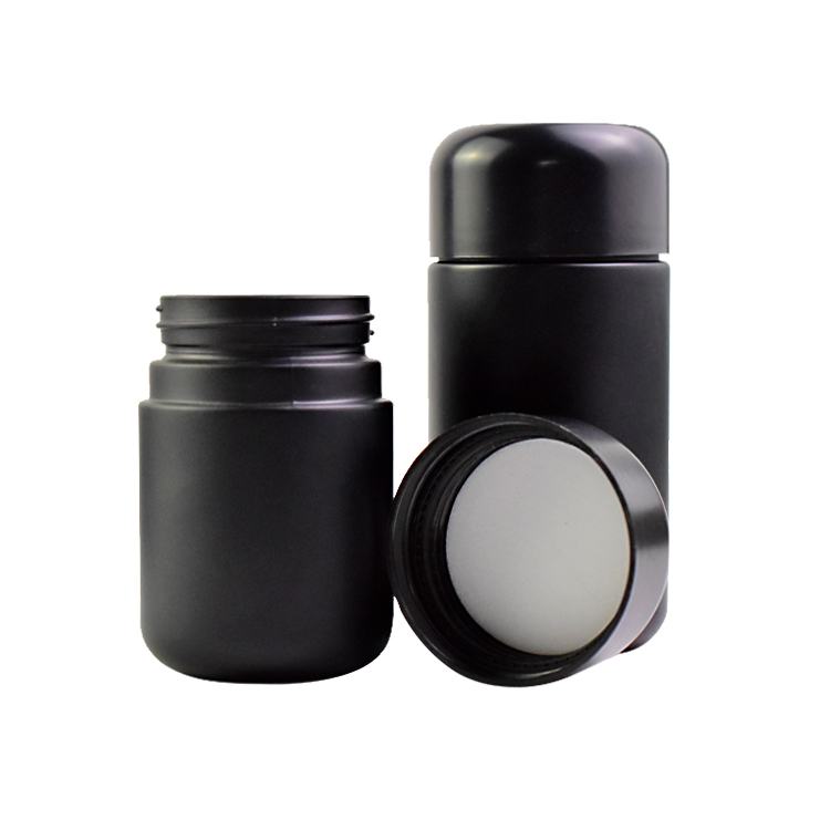 child protective lid of 5oz 6oz black arched glass jar Custom print logo in glass bottle