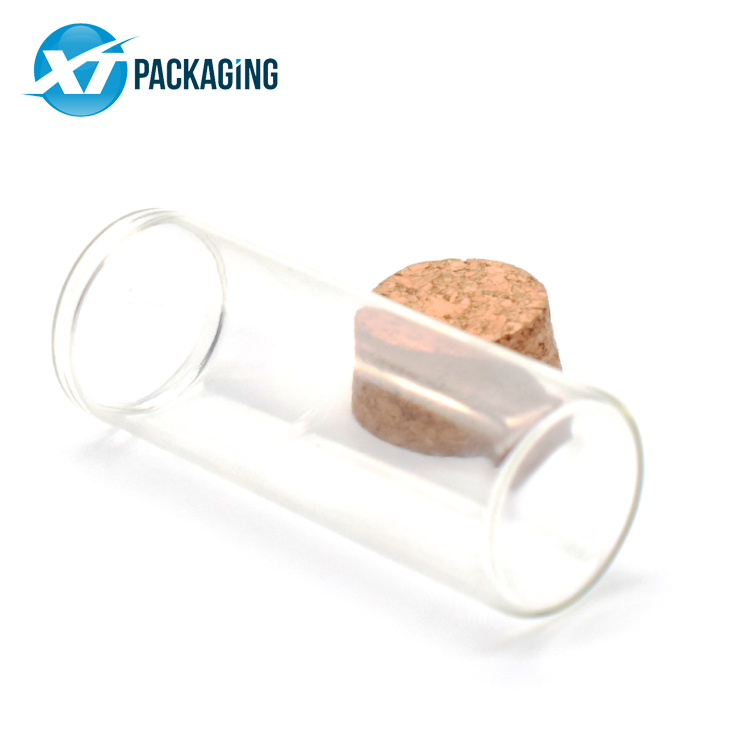 child resistant CR glass tube with cork lid smell proof airtight glass bottle for food tea coffee china package manufacturer