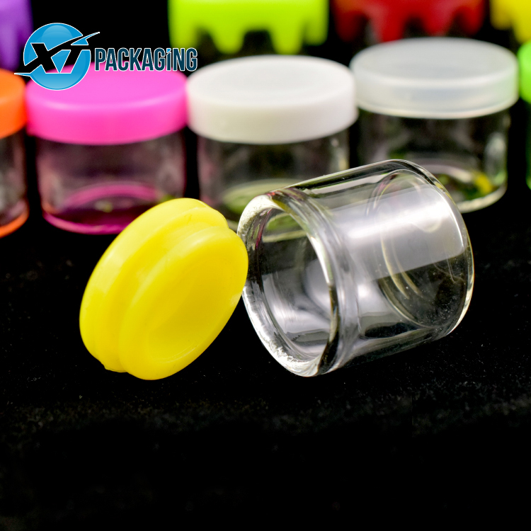 child resistant bottle Low Profile 5m 9ml glass Concentrate jar Air tight smell proof lid for medical oils CBD oil