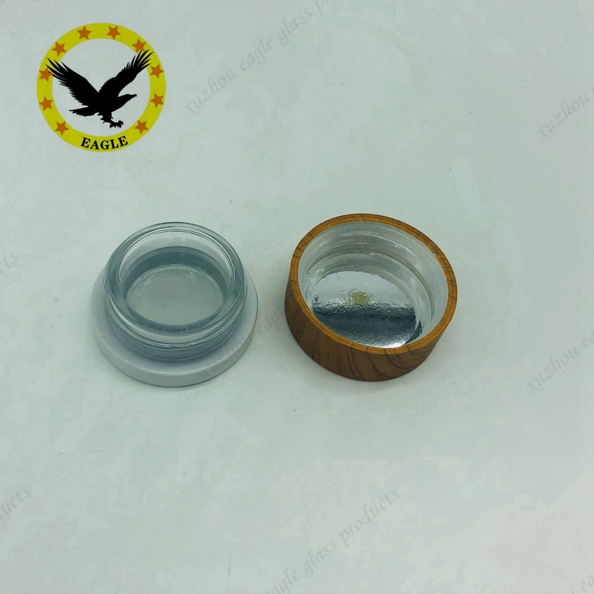 child resistant bottle Low Profile 9ml glass Concentrate jar with Black Lid Air tight container for medical oils rosins waxes