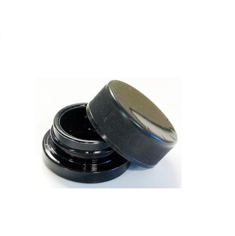 child resistant bottle Low Profile 9ml glass Concentrate jar with Black Lid Air tight container for medical oils rosins waxes